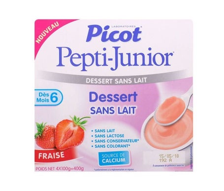 Picot Pepti-Junior Postre sin Leche Fresa +6m 4x100g | Natural Doctor