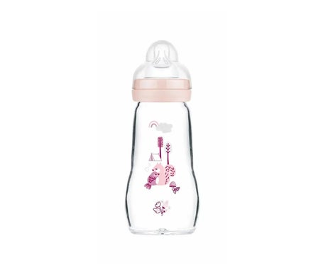 Mam Feel Good Biberon Cristal Rosa +2 Meses 260ml