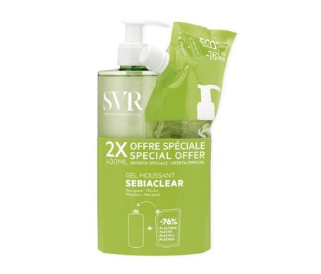 SVR Sebiaclear Gel Moussant Dosificador 400ml + Recarga 400ml