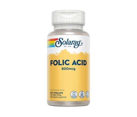 Solaray ácido fólico 800mcg 100cáps