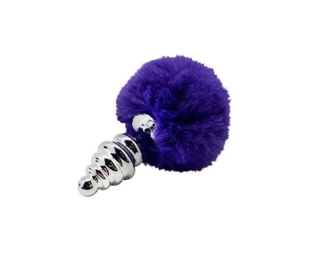 Alive Anal Pleasure Plug Espiral Metal Pompón Violeta Osc TS 1ud