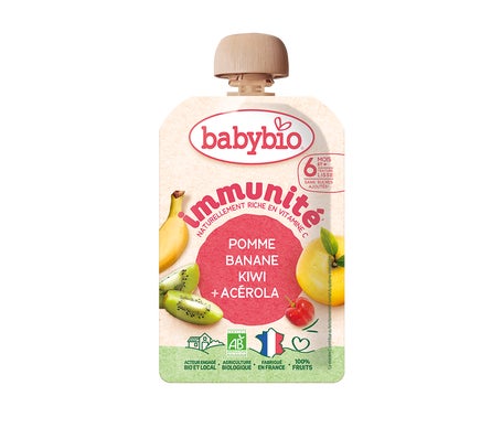 BabyBio Inmunidad Manzana Plátano Kiwi Acerola +6M 100 g