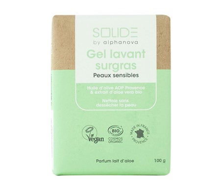 Alphanova Solide Gel Lavant Surgras Lait Aloe Bio 100g