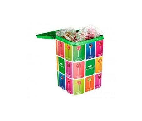 Yum Earth lata surtido de piruletas 8 sabores 50uds