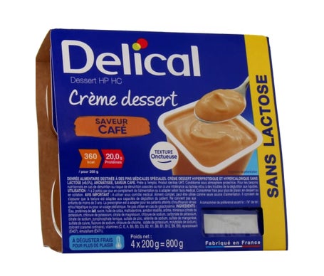 Delical Crema Dessert Cafe Sin Lactosa 4x200g