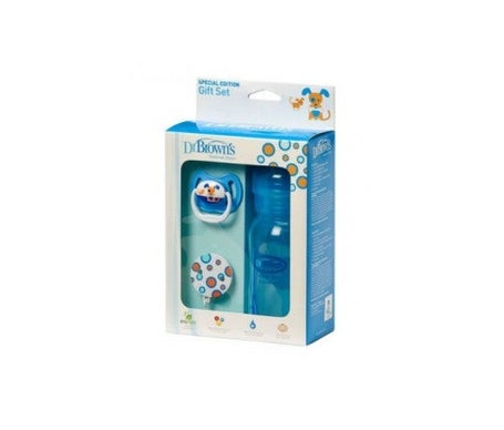 Dr Browns Pack Azul Biberón 270ml + Chupete + Broche