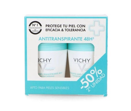 Vichy Antitranspirant Deodorant 48H 50mlx2uds