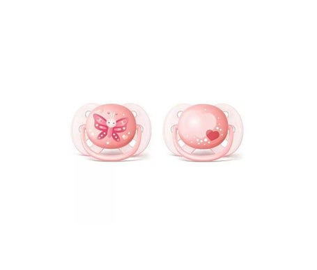 Avent Pack Chupetes Ultra Soft Decorado Rosa 0-6m 2uds