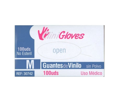 CliniGloves Guantes de Vinilo Sin Polvo Talla M 100uds