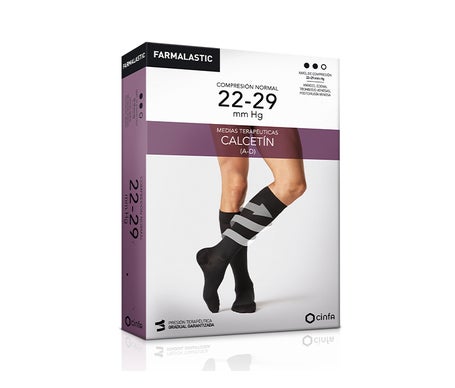 Farmalastic calcetín (A-D) compresión normal T-pequeña negro 1 Par