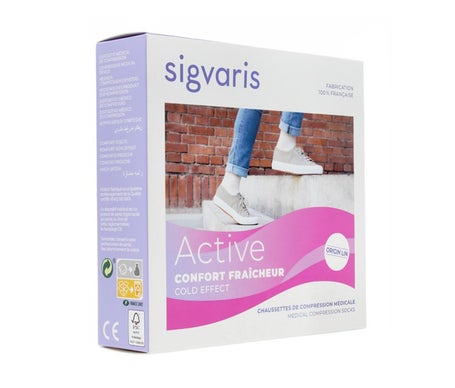 Sigvaris 2 Active Confort Fraicheur Calcetín M Écru ML 1 Par