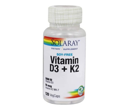 Solaray Vitamin D3 + K2 120 Kapseln