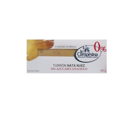 La Campesina Turron Nata-Nuez Sin Azucar Sin Gluten Bio 185g
