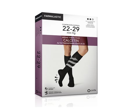 Farmalastic calcetín antibacteriano comp. normal T-grande negro 1 Par