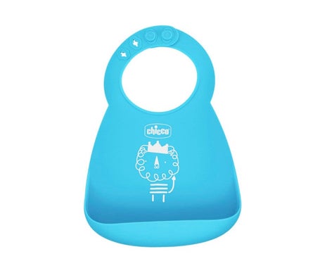 Chicco Babero Silicona Azul 6M+ 1ud