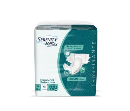 Serenity Soft Dry Pañales Sensitive Super TM 15uds