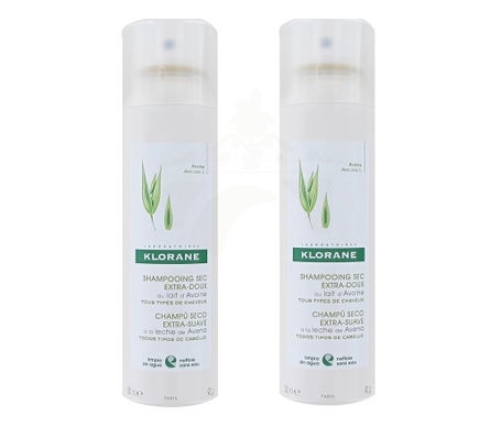 Klorane Champú Seco a la Leche de Avena 2x150ml