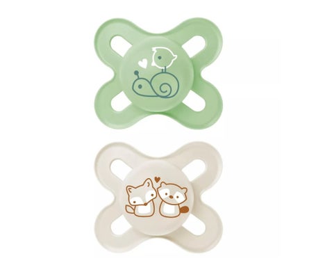 Mam Start Pure Chupete Silicona 0-2M Verde Beige 2uds