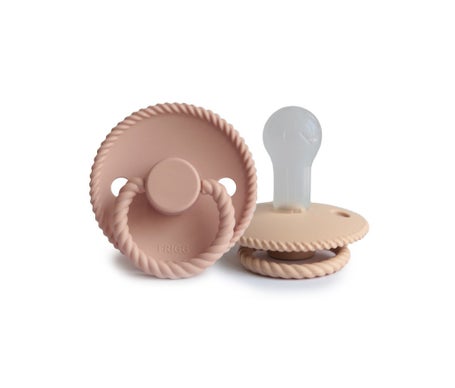 Frigg Block Silicone Pacifier Croissant Blush 6M+ 2uds