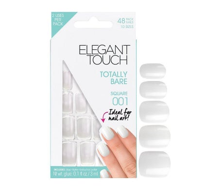 Elegant Touch Uñas Postizas Totally Bare Nro 001 Square 48uds