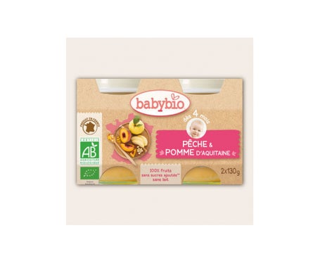 Babybio Fruit - Peaches & apples (2x130g) - Alimentación del bebé