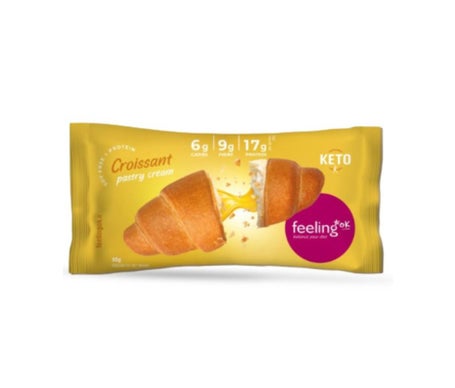 Feeling Ok Croissant Proteína Relleno Crema Pastelera 65g | Natural Doctor