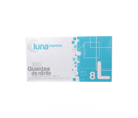 Luna Supreme Guantes Nitrilo Negro sin Polvo TL 100uds