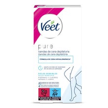 Veet Pure Bandas de Cera Depilatoria Piernas y Cuerpo Piel Sensible 40uds