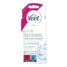 Veet Pure Bandas de Cera Depilatoria Facial Piel Sensible 40uds