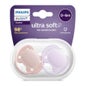 Philips Avent Ultra Soft Chupeta 0-6M Rosa Lilás 2 uds