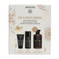 Apivita Pack It´s Man´s World Crema antiarrugas 50ml + Gel limpiador 50ml + champú 250ml