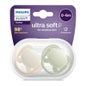 Philips Avent Ultra Soft Chupeta 0-6M Bege/Verde 2 Unidades