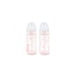 Nuk biberón de polipropileno rose tetina silicona boca ancha T 2 orificio m 300 ml