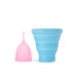 Copa Menstrual Gina Talla Grande + Vaso Esterilizador Azul