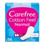 Carefree Cotton Feel Normal Sin Fragancia Talla S/M 56 uds