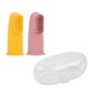 Nattou Pack Cepillos Dentales Silicona Rosa/Amarillo + Estuche