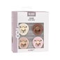 Bibs Pacifier Colour Ivory Blush Woodchuck Bloss 6-18 4 Unidades