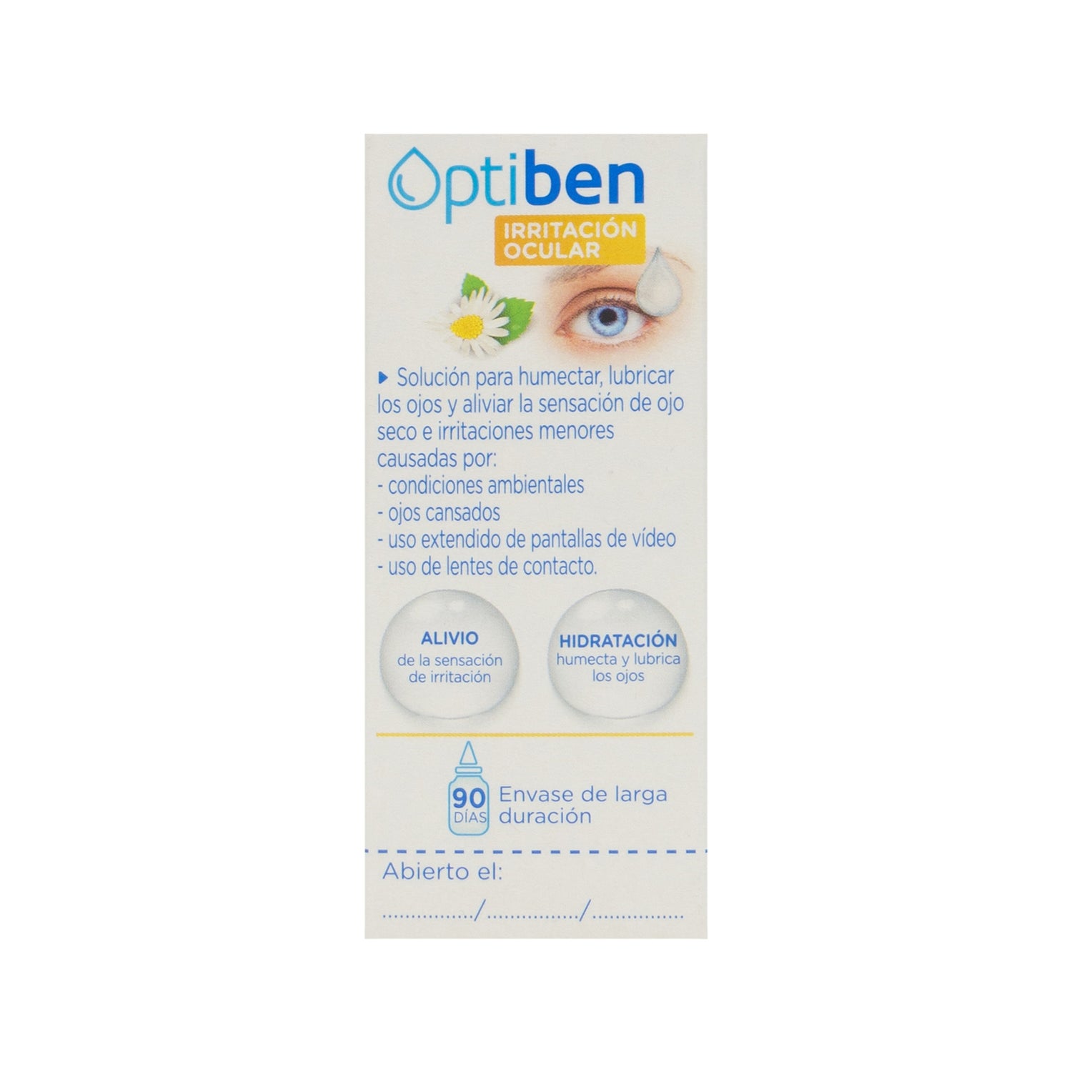 Optiben repair gel para aliviar los síntomas del ojo seco