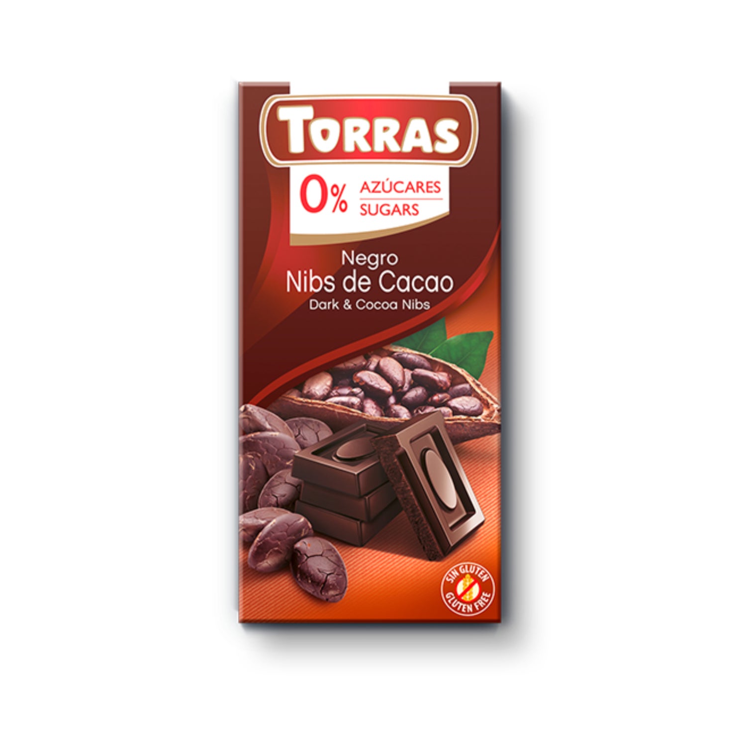 Chocolate negro sin azúcar 72% Cacao 75g - sin gluten
