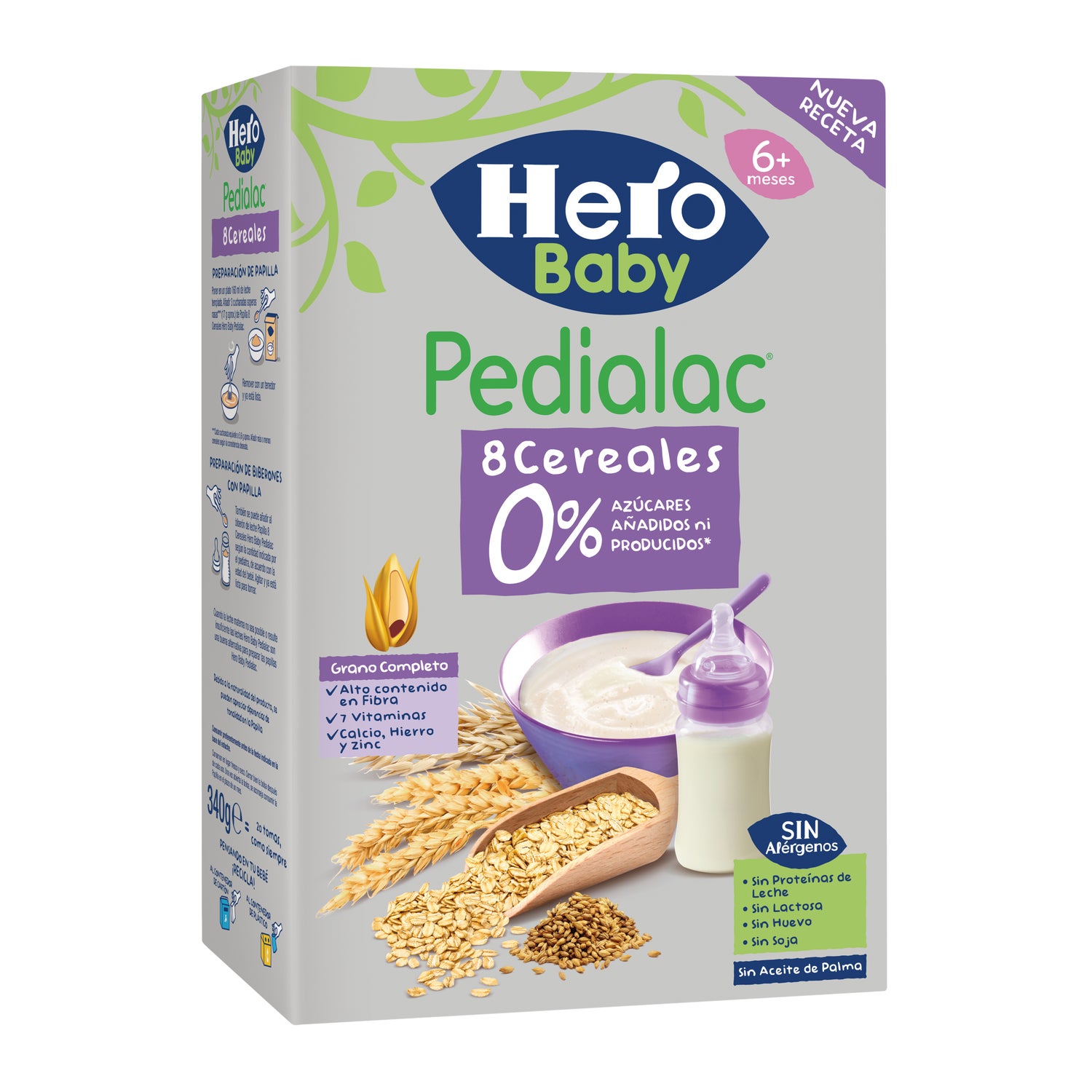 Hero Baby Papilla de 8 cereales y cacao para bebés de + de 12 meses 340 g