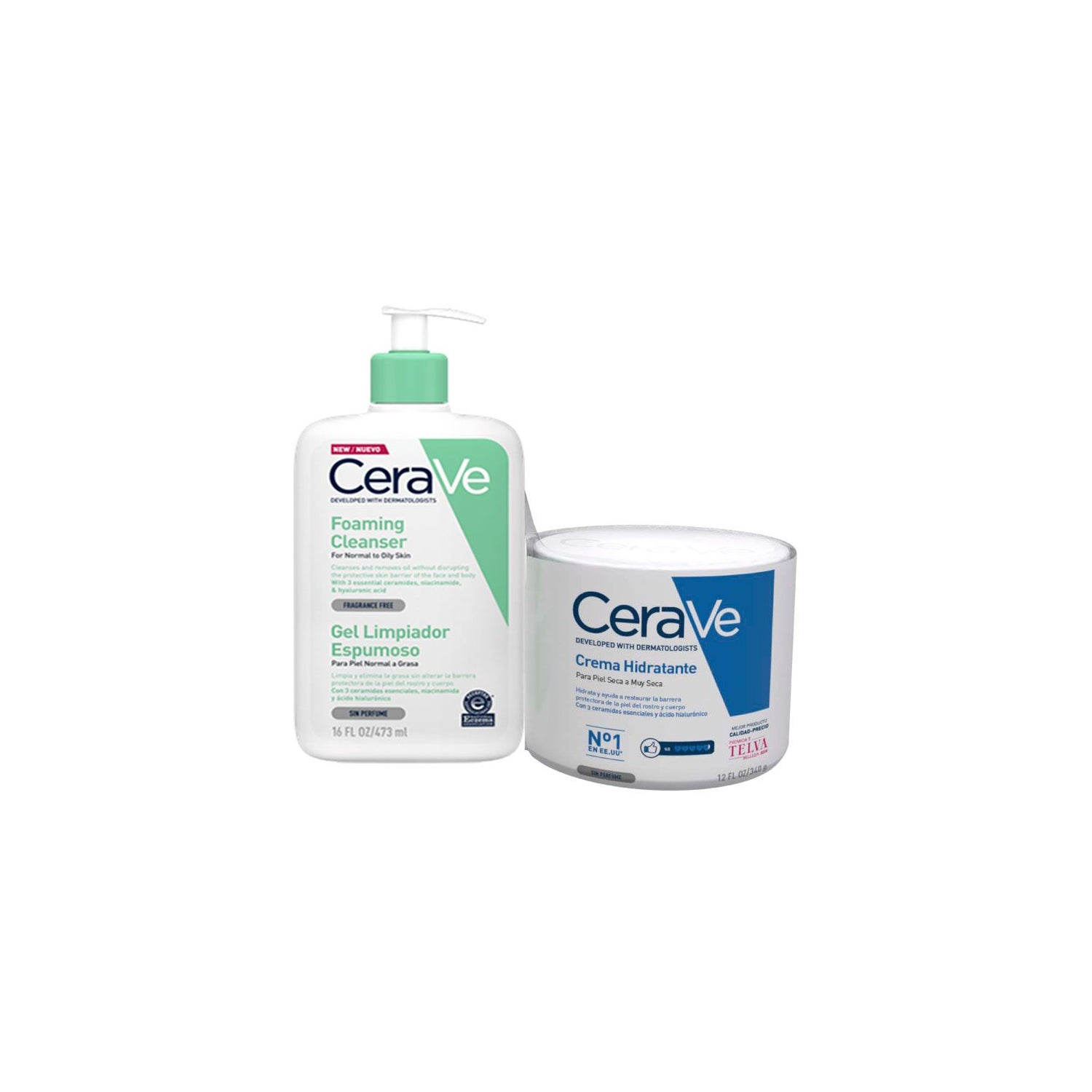 CeraVe Duplo Crema Hidratante Rostro Cuerpo + Espumoso | PromoFarma