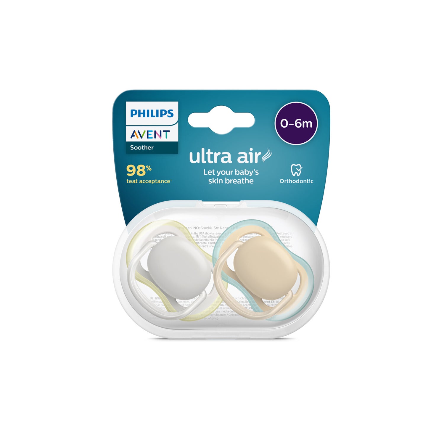 Philips Avent Chupete Ultra Air 0-6Meses Neutro 2uds
