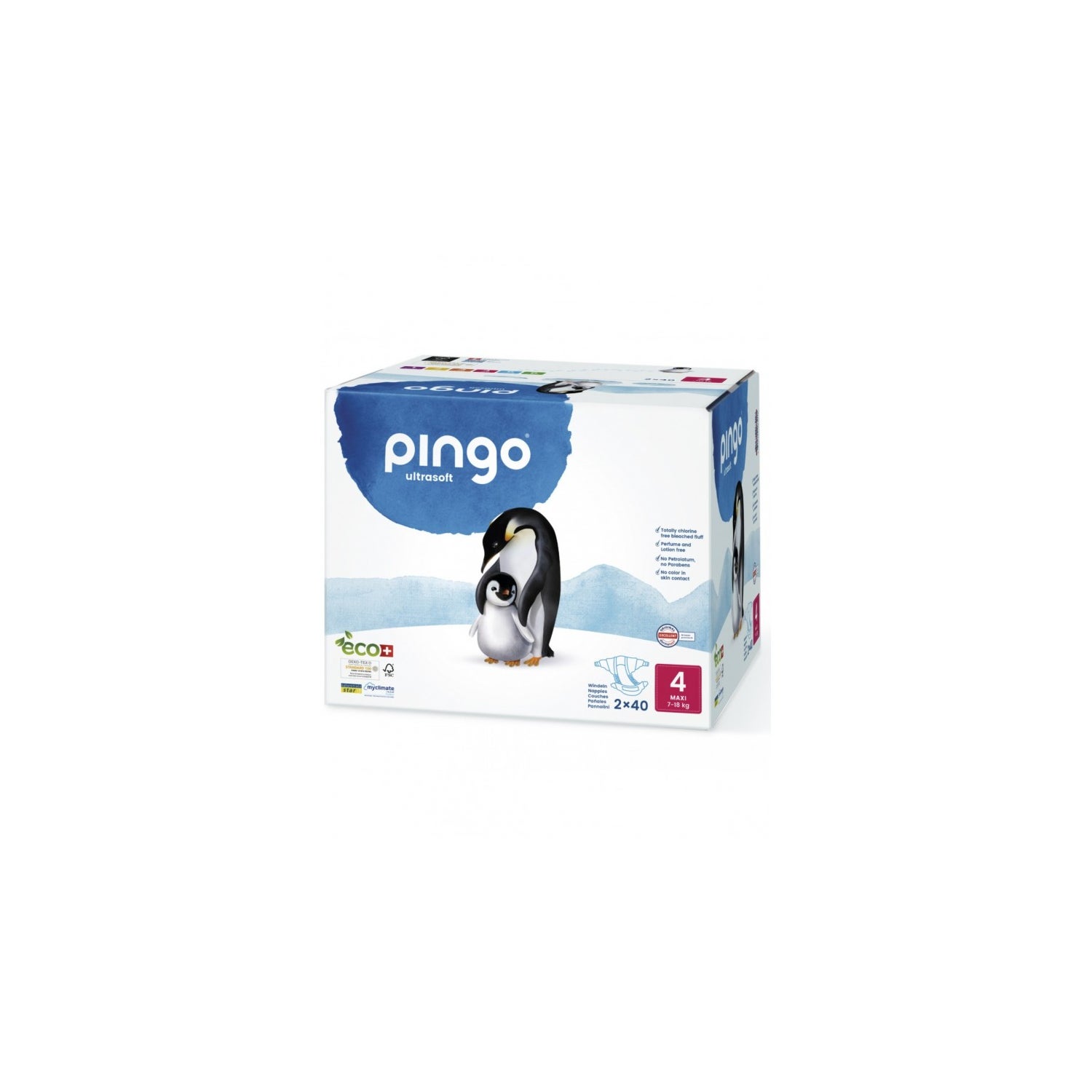 Pañales ecológicos Pingo Talla 4 maxi - caja 2x40