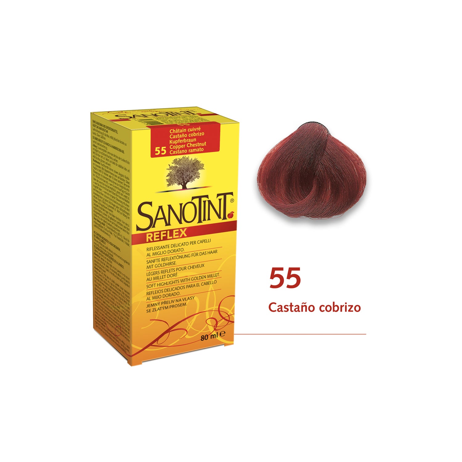 Michelangelo Vend tilbage at forstå Sanotint Colorante Reflex 55 Marrone Rame 80ml | PromoFarma