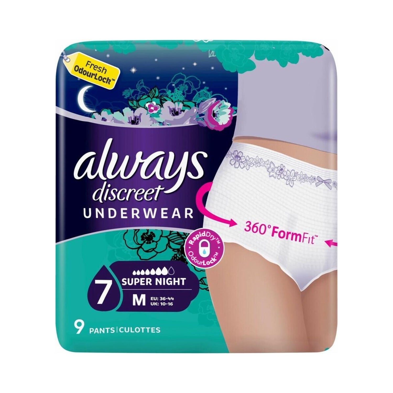 Always Secure Night Pants cueca de menstruação