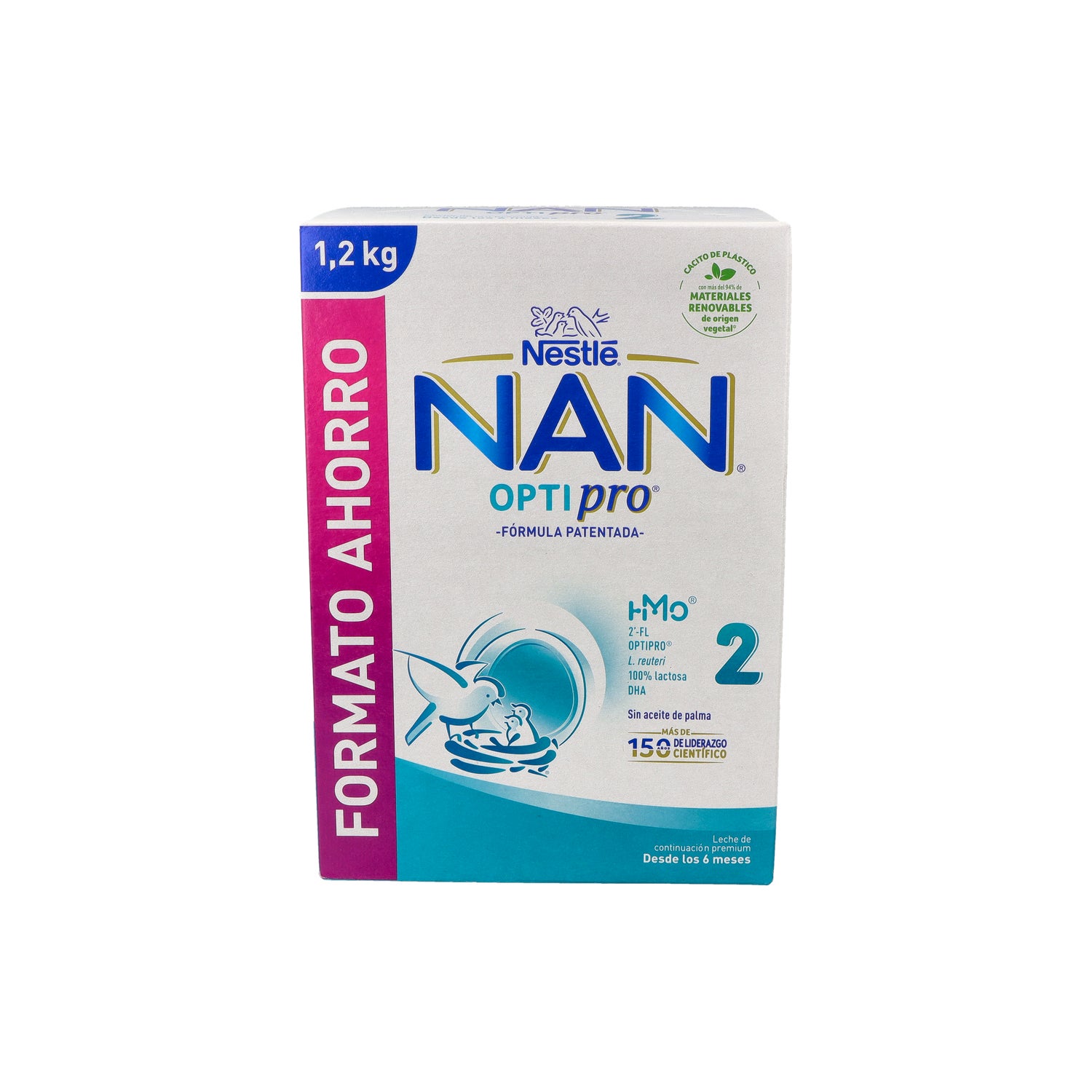 Nestle NAN Optipro 2 fórmula para bebé 2 pzas de 1.2 kg