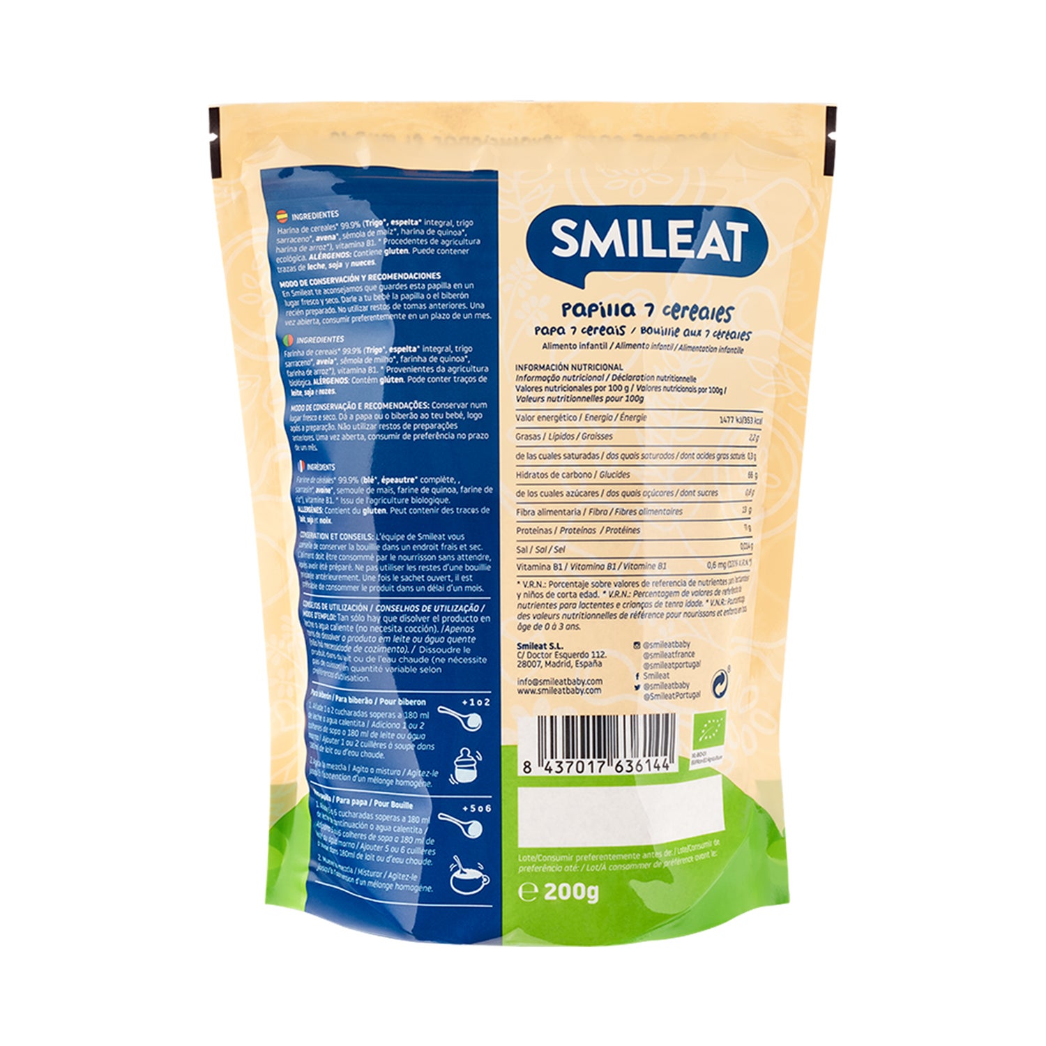 Smileat Papilla 7 Cereales 200 G