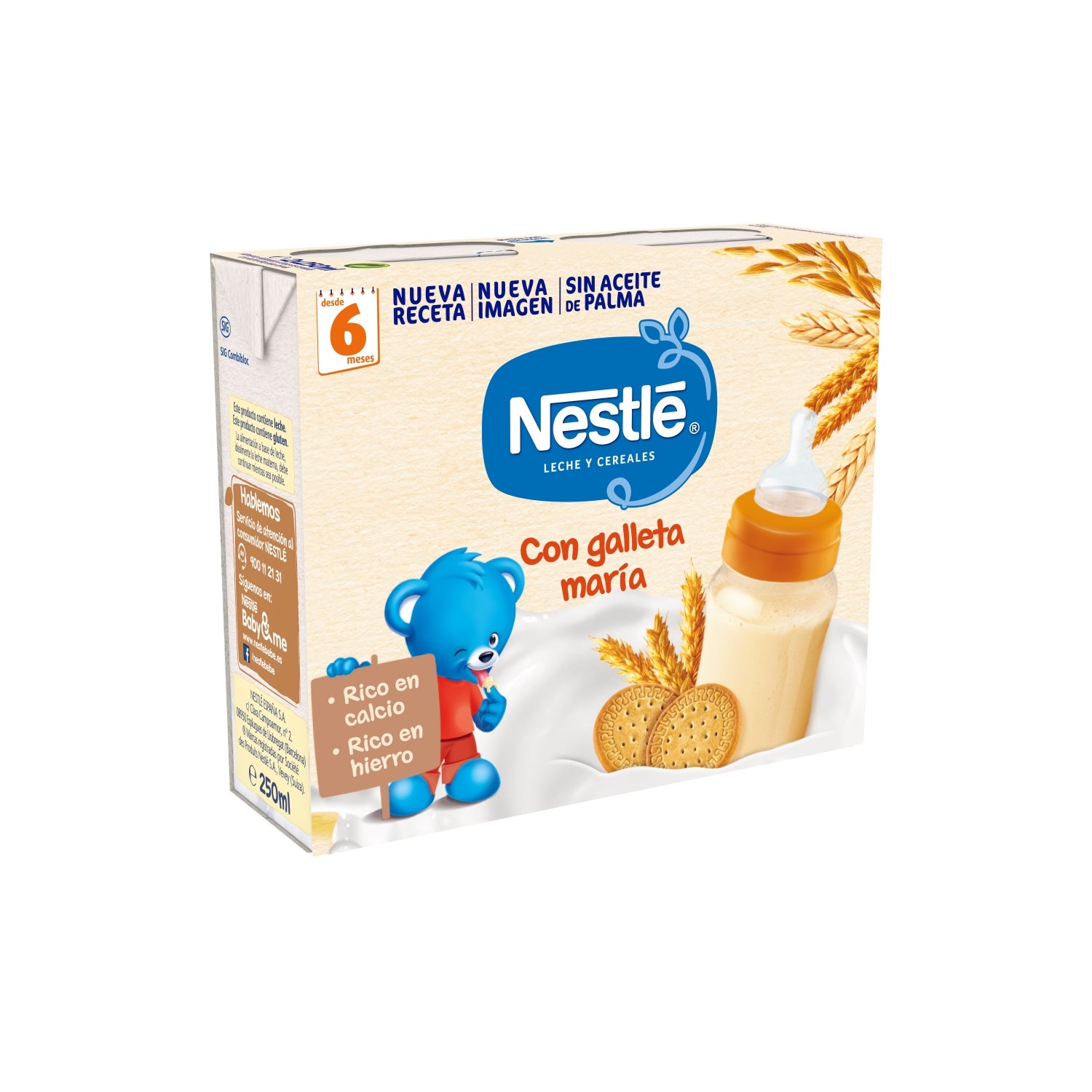 Papilla infantil desde 6 meses 8 cereales con fruta Nestlé sin