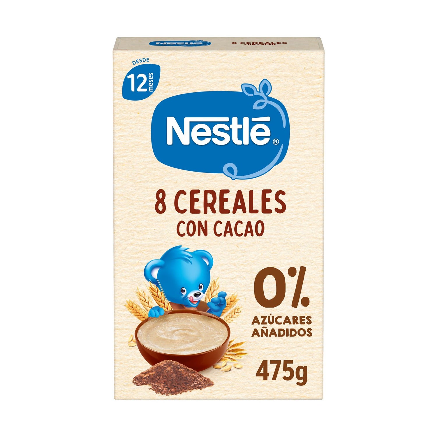 Papilla de cereales Hero Baby 8 cereales con cacao