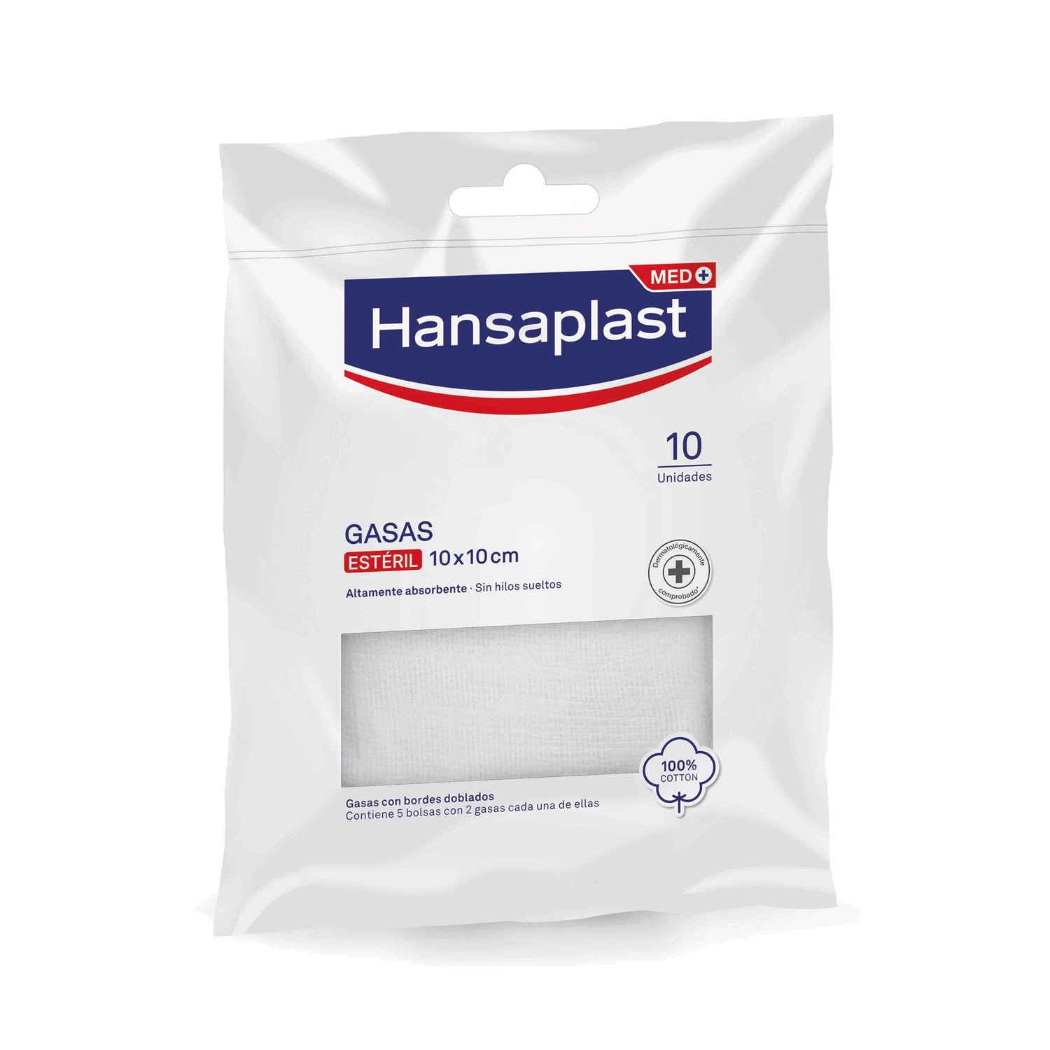 Hansaplast Med+ Gasas Estériles Suaves 10x10cm 10uds